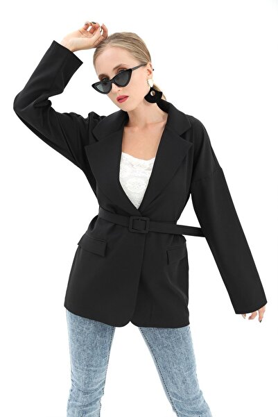 VELİZADE Model confortabil, cu centură în talie, detaliu buzunar lung, guler ...