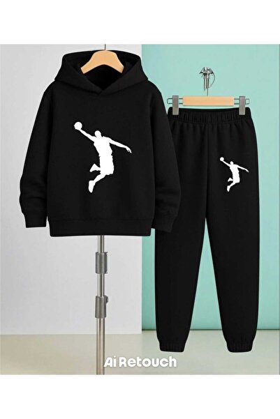 Nice Clothes Children's Tracksuit Set Hooded Unisex (Basketball)