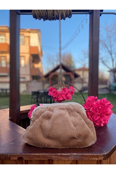 Bej Peluş Kadın Çanta