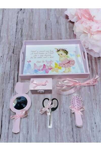 OBSIDION Tavita mot / turta colorata cu print - roz baby fetita