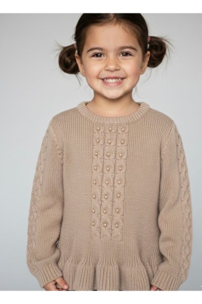 Kids Selanik oyuntulu vizon triko kazak