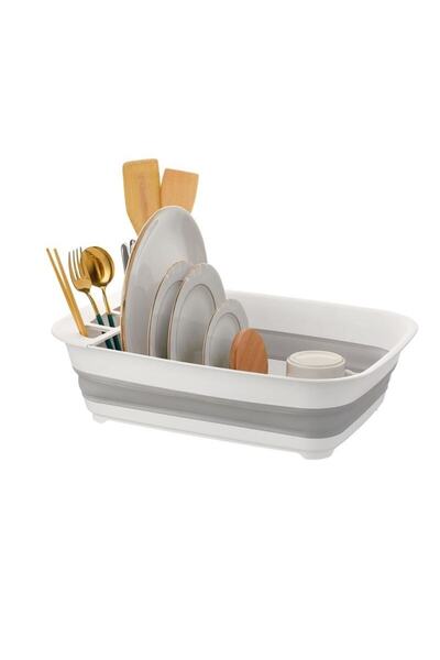 NaviRa Home Yeni Nesil Katlanabilir Akordiyon Silikon Bulaşık Sepeti Tabaklık...