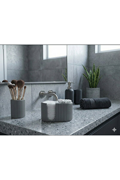3Dnokta Modern Design Makeup Cotton and Swab Organizer Box