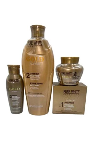 Pure White Cosmetics Gold Glowing Skin Lightening Set 4 Pieces