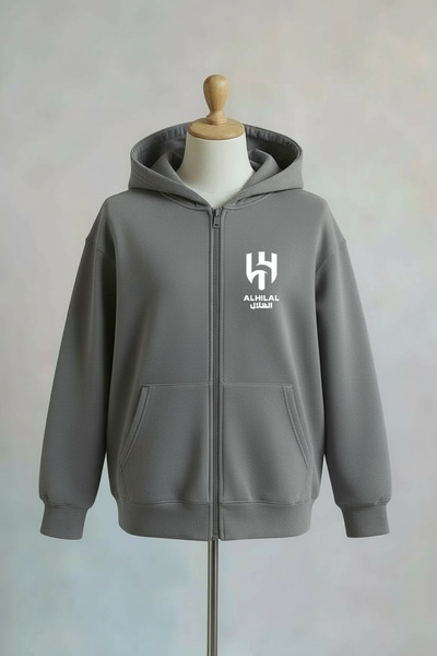 Vordevia Al Hilal Printed Zippered Oversized Sweatshirt