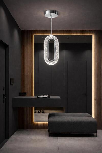 AURA LIGHTING Krom Elips Model 3 Renk LED Modern Antre/Hol Mutfak/Banyo Avizesi