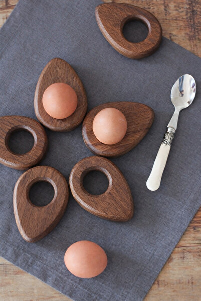 Üreet Wooden Egg Holder (Set of 2) Beech Wood - Egg Holder - Natural Handmade...