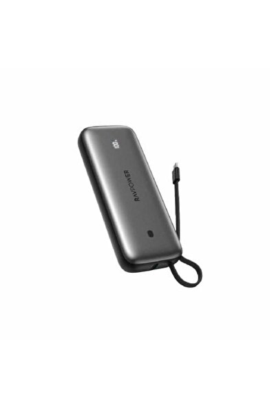 RavPower - 35W 20000mAh Battery with Built-in Type-C Cable and USB Ports - Black