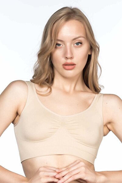 IVYRAE Bustieră sport pentru femei fără cusături cu textura moale, cu bretele...