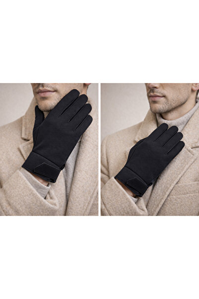 Şirin Giyim Aksesuar قفازات رجالية أنيقة مضادة للانزلاق باللون الأسود - تعمل ...