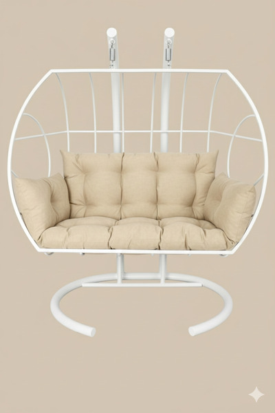 SİMURG SALINCAK VE DESİGN Çift Kişilik Bahçe ve Balkon Salıncağı ** BEYAZ** -...