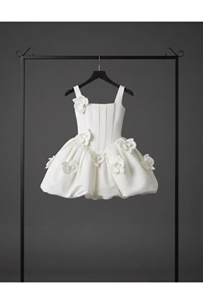 tuana Girl's Square Collar Balloon Dress