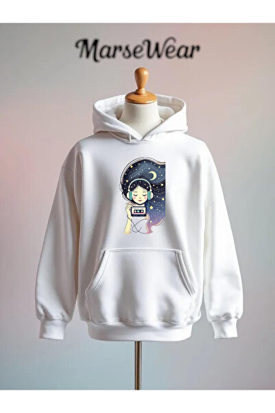 Vordevia Printed Cotton 3 Thread O Oversized K Hooded Sweatshirt