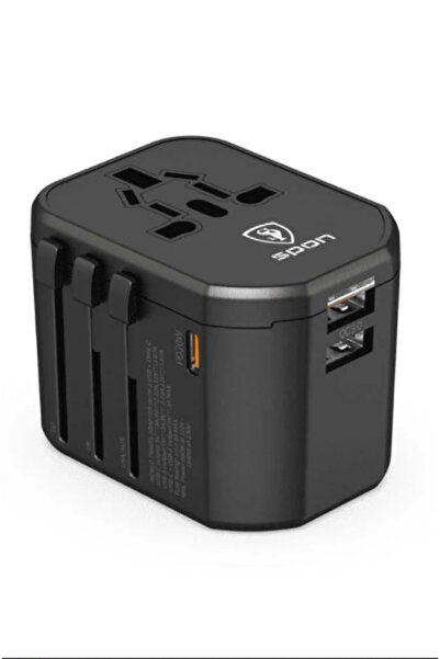 Spon محول السفر العالمي الذكي من SPAN بقوة 20 واط - شحن سريع فائق لجميع دول ا...