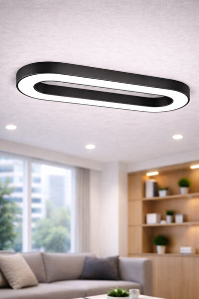 dizano Modern Oval LED Tavan Aydınlatması 100 cm 4000K Günışığı, Sıva Üstü ve...