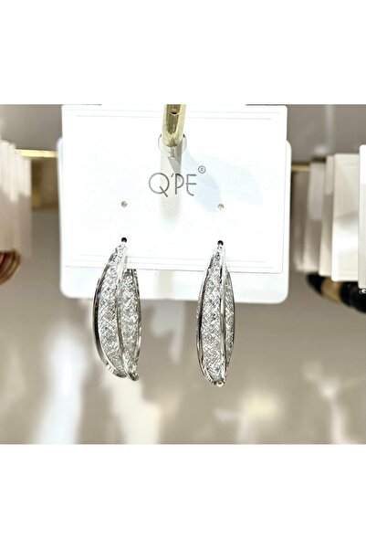 GLOW ACCESSORIES BAE 925 Ayar Parıltılı Simli Özel Seri File Yaprak Küpe
