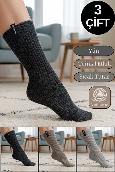 Limon Socks Women's Socks (3 Pairs) Wool Women's Socks Women's Winter Socks T...