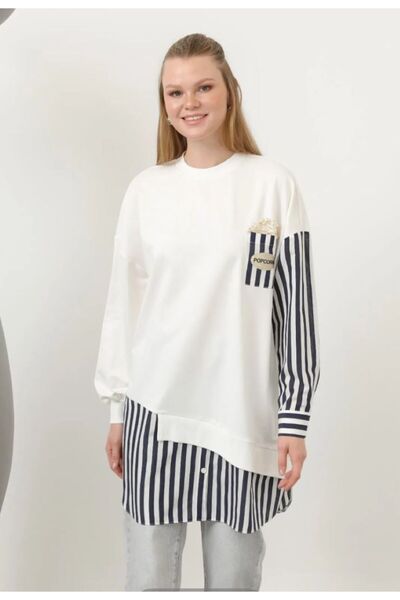 Puane Popcorn İnci Taşlı Sweatshirt