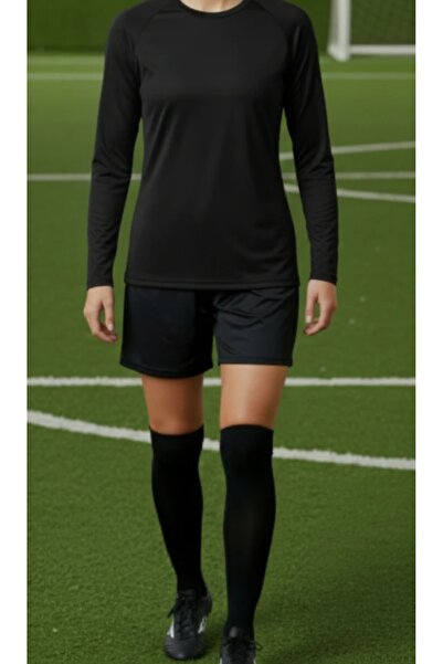 bumerangspor Women's Micropolyester Long Sleeve Football Undershirt - Black