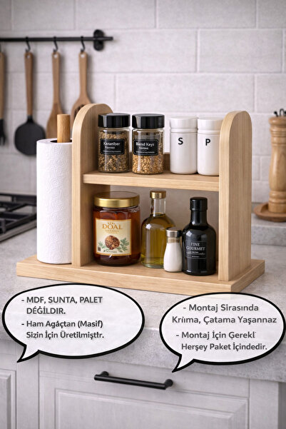 Holly Touch Kağıt Havluluklu Mutfak Rafı Tezgah Üstü Masa Üstü Peçeteli Bahar...