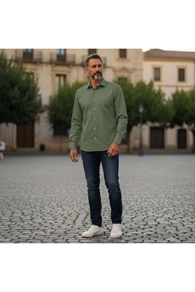 EREN STYLE Κλασικό πουκάμισο 100% βαμβακερό μακρυμάνικο που δεν είναι υγρό, 4...