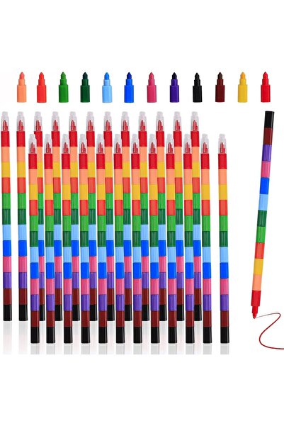 Generic Stackable Coloring Pencils - Rainbow Colors