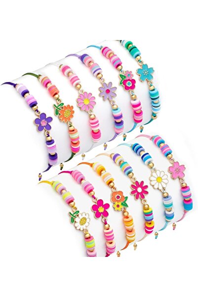 Generic 12 Pieces of Kids Bracelets for Girls, Flower Friendship Bracelets, A...