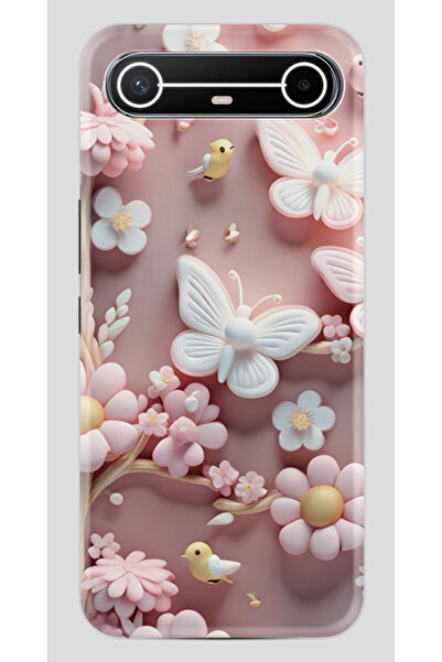 TECNO Spark Slim (KM9) Kılıf Boutique Baskılı Resimli Pembe Kelebekler Pcode ...