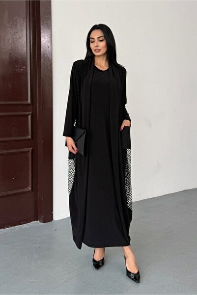 Emel Yıldız File Vest Set Black Dress