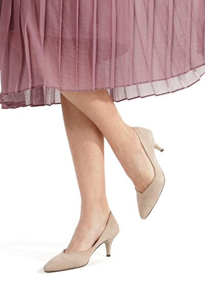 PİMORA Stiletto 5 cm Thin Heel V Mouth Low-Cut Pointed Toe Closed Heel Shoes ...