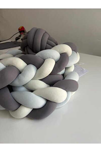 GULDESIGN واقي سرير الأطفال المحبوك 360 سم 3 طبقات محبوك 60×120 واقي سرير الأ...