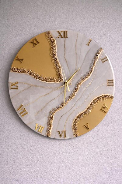Sultan Tasarım 40cm Epoxy Design Stylish Wall Clock, Modern and Stylish Decor...