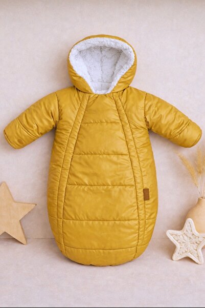 DeKuBaby İçi Welsoft Kürklü Yeni Doğan Bebek Kundak - Tulum Mont