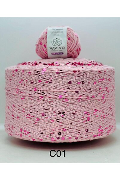 VAVIVO HANDKNITTING YARNS VAVIVO GALAXY 3+6 MM İRİ PULU PAYETLİ EL ÖRGÜ İPİ V...