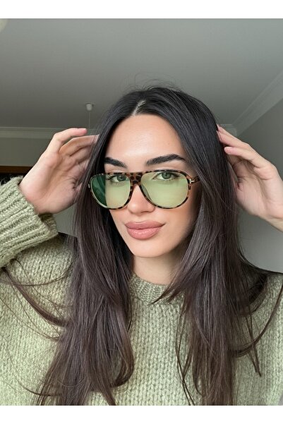 funeyes Marcus Leopard Patterned Light Green Unisex Uv400 Protected Trend Sun...