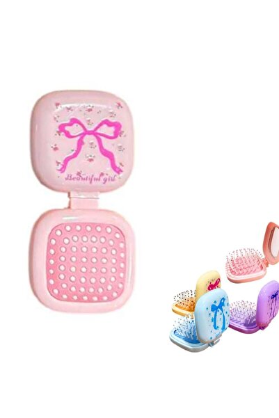 Luminoo ÇOCUKLARINIZ İÇİN SAÇ TARAĞI PLASTİK KARE KATLANIR VE AYNALI PASTEL R...