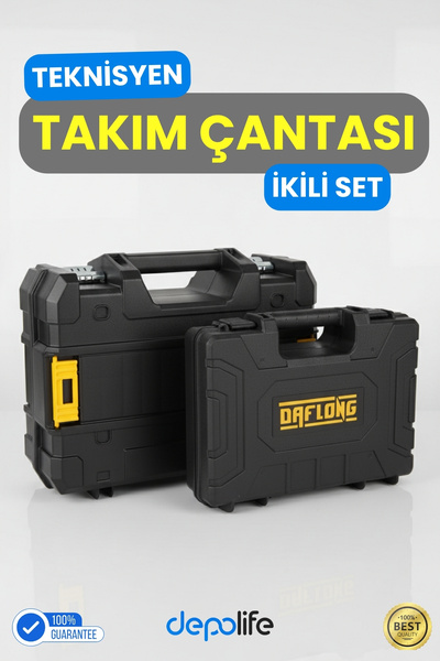 Saatistan İki Parça Teknisyen Takım Çantası, Boş, Şarjlı Matkap Saklama Kutusu