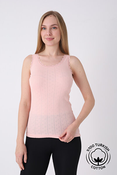 Altınay Women's Luxury Jacquard Tank Top - 100% Cotton