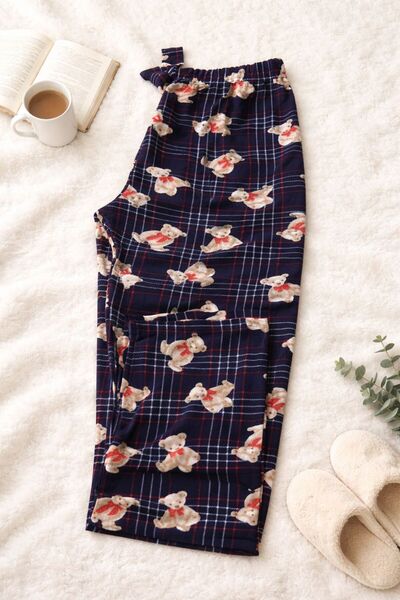 MODA Ayıcık Desenli Ekose Pijama Altı