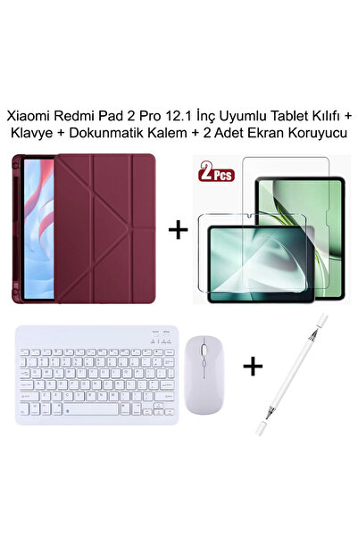Yesnıce Xiaomi Redmi Pad 2 Pro 12.1 İnç Uyumlu Standlı Kalem Bölmeli Tablet K...