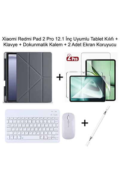 Yesnıce Xiaomi Redmi Pad 2 Pro 12.1 İnç Uyumlu Standlı Kalem Bölmeli Tablet K...