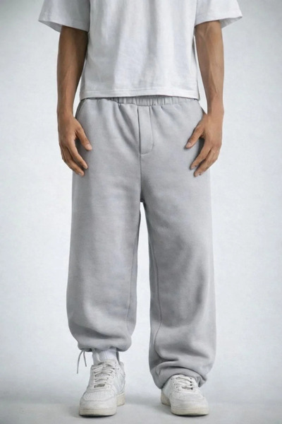 BLACK MODBLACK Men's Baggy Bottoms Trackpants - Gray