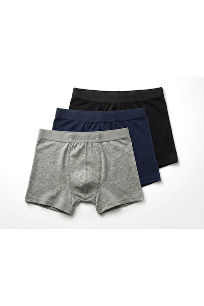 Forma Men's premium cotton boxer shorts - 3-pack - black, navy, and gray - Hi...