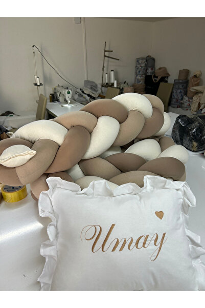 GULDESIGN واقي سرير الأطفال المحبوك 360 سم 3 طبقات محبوك 60×120 واقي سرير الأ...