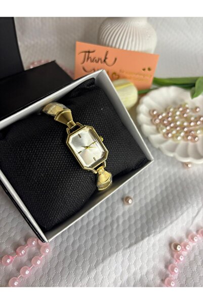 AYLORA'M Kadın gold Renk üçgen desen Kordon Rose Kadran Vintage Minimalist Ko...