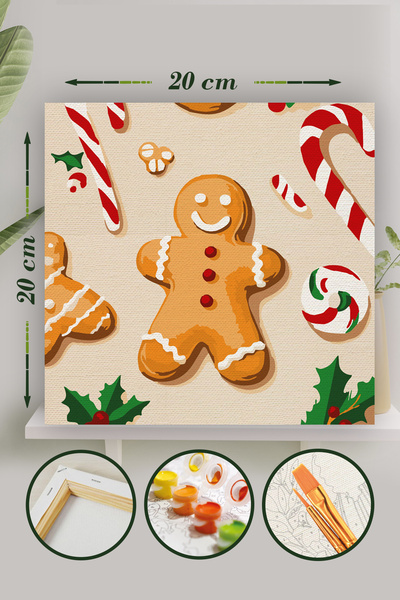 Palmiye Hobi Sanat Kırtasiye Sayılarla Boyama 20x20 Cm Tuval Seti Fırça Boya ...