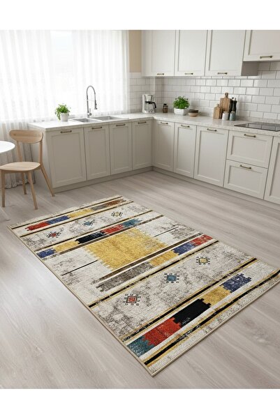 MyDecoRoom Makinede Yıkanabilir Kaymaz Taban Antialerjik Dekoratif Mutfak Halısı