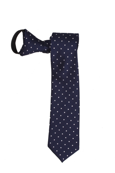 PROKRAVAT LACİVERT BEYAZ PUANLI FERMUARLI KRAVAT