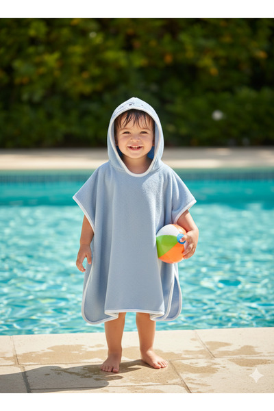 Soar Kids Aksesuar Children's Bathrobe Hooded Poncho Cotton Girls-Boys