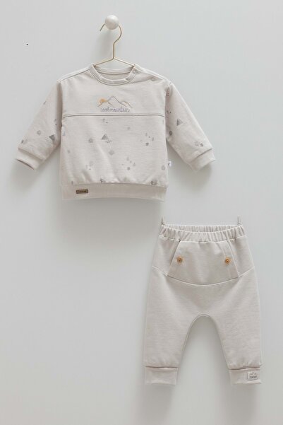 Caramell Cool Mountain Pants with Pockets Bottom Top Set Gray